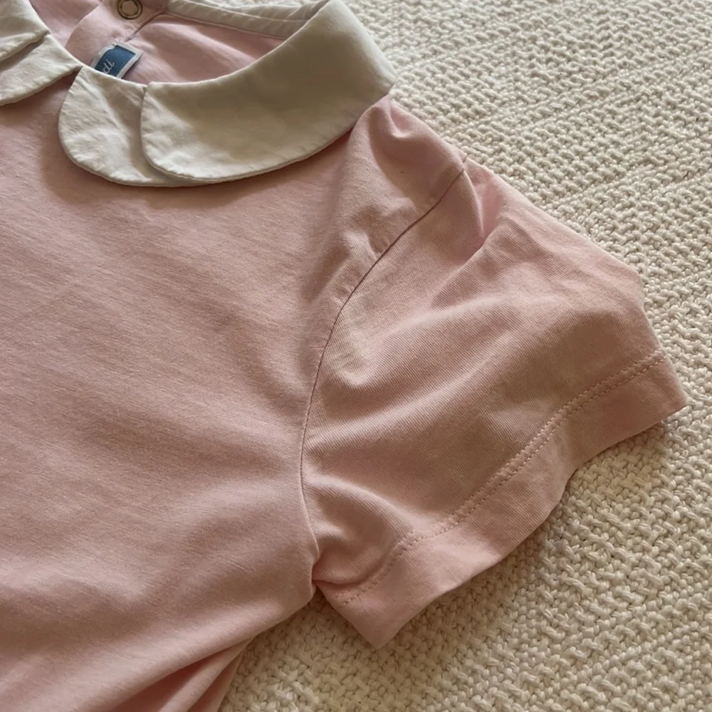 Jacadi Paris light pink white collared top - Picture 8 of 9
